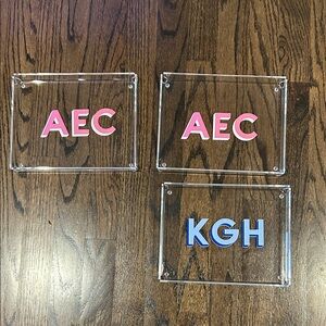 Mark and Graham Acrylic Letter Plaques with Pink and Blue Letters